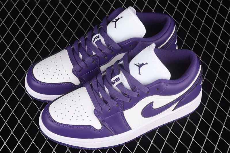 All categories Air Jordan Jordan series basketball shoes Air Jordan 1 Low Air Jordan AJ1 Low AJ1 Joe 1 white and purple low-top cultural leisure sports basketball shoes DC0774-500
